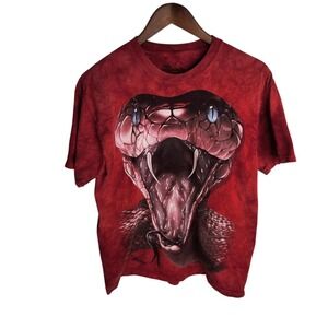 The Mountain Red Mamba Snake‎ Big Graphic T-Shirt Medium Red Tie Dye 2013